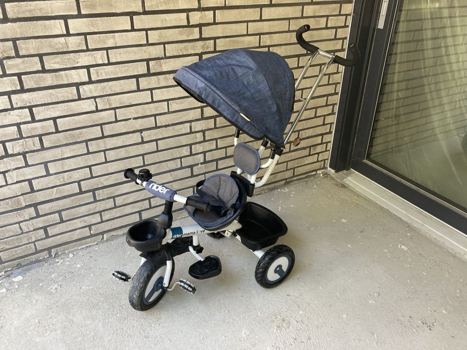 Tricicleta multifunctionala MamaLove Rider, Albastru