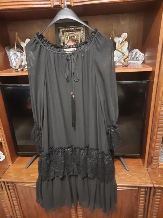 Rochie ocazie neagra, model retro, Mizar.