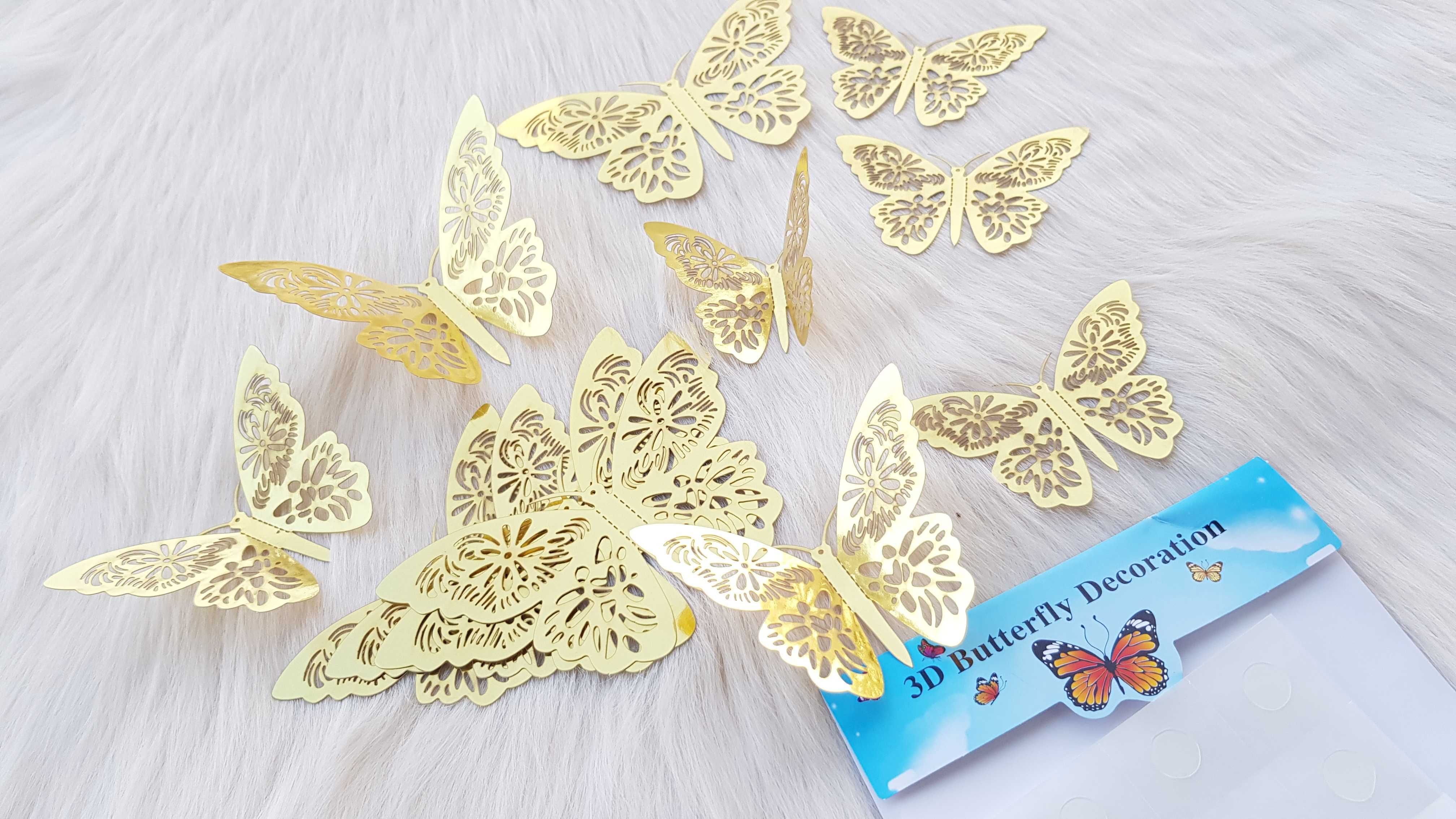 Пеперуди за декорация - цвят злато