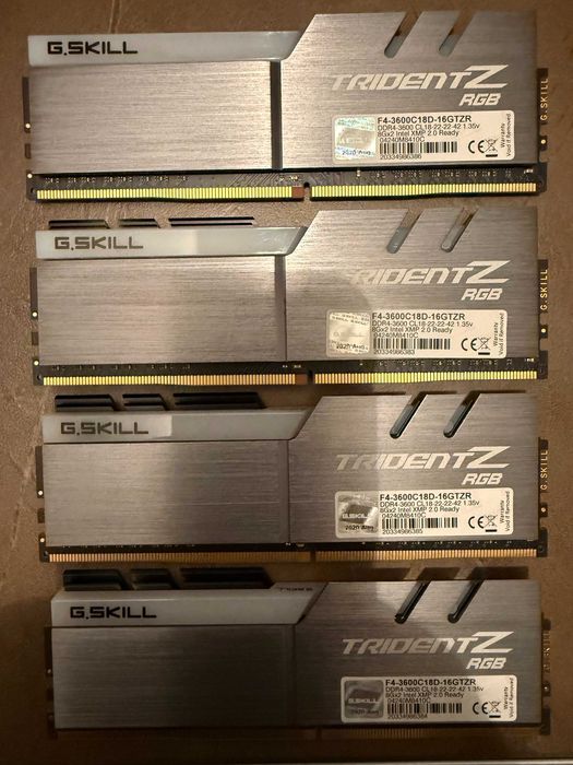 32GB DDR4 G.SKILL Trident Z RGB, 3600Mhz, CL18