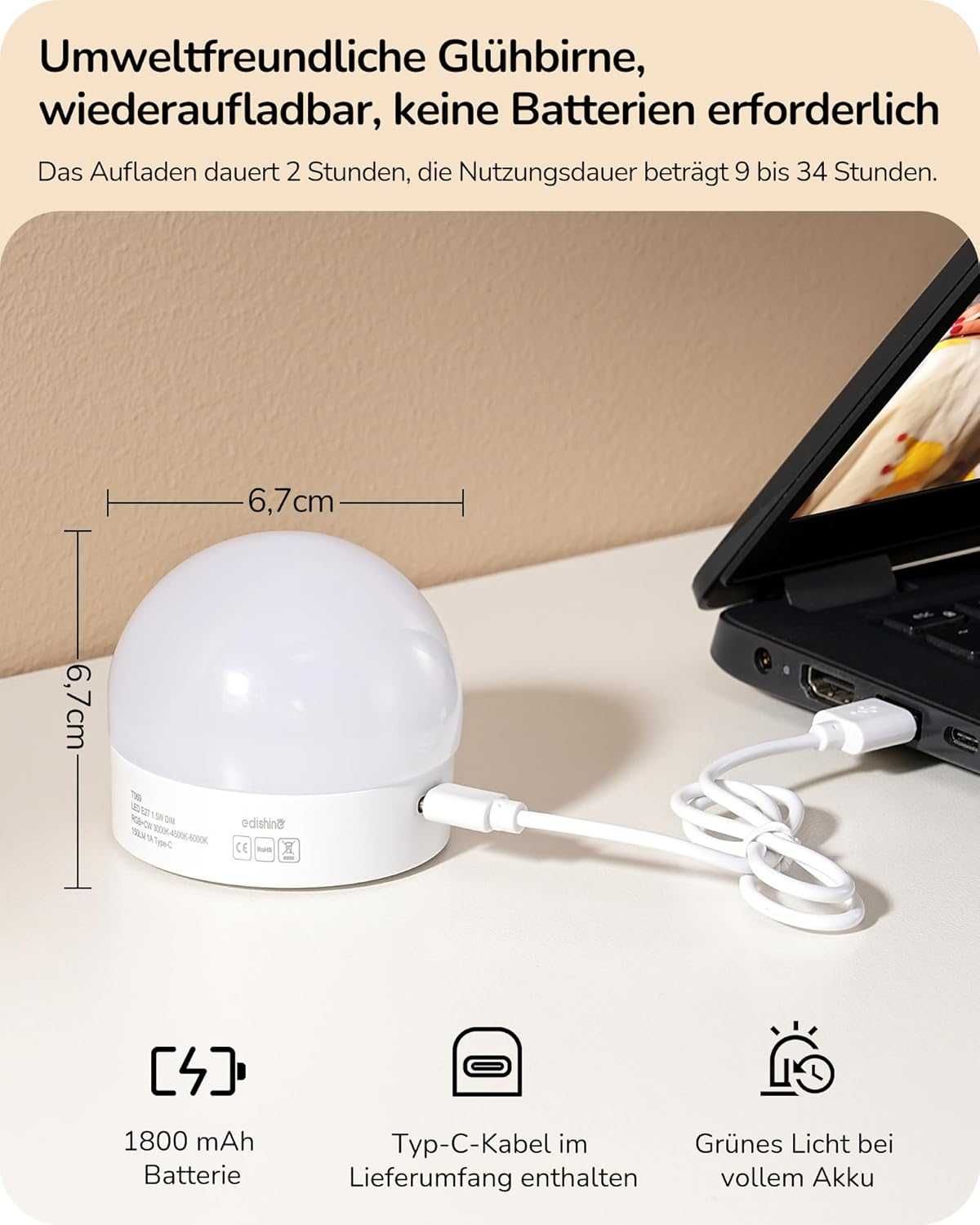 Set 2 lămpi LED perete RGB wireless, telecomandă, USB