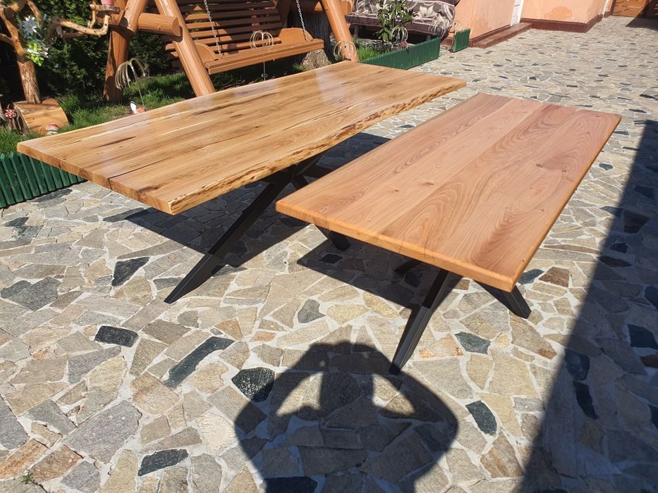 Mese interior . Mese lemn masiv . Masa stejar rustic  . Masa nuc