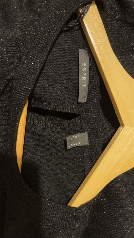Черен лъскав пуловер Esprit нов