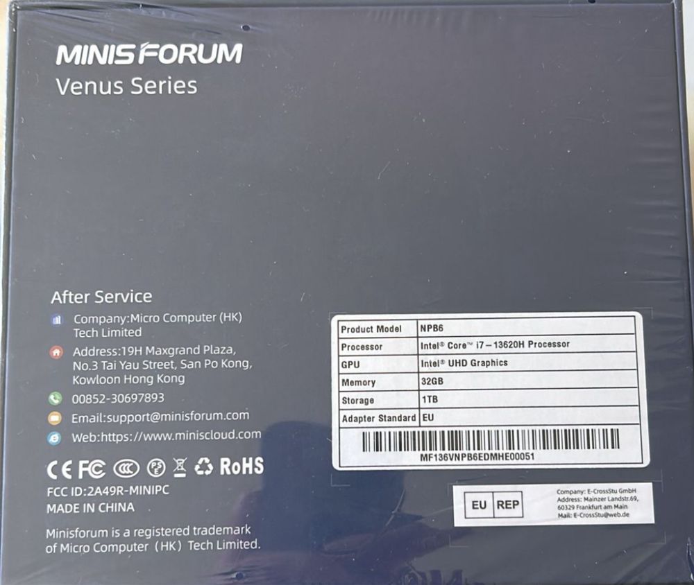 Mini PC Minisforum npb6 I7-13620