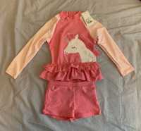 Set bluză protecție solară si pantaloni, unicorn, 98 cm 2-3 ani - NOU