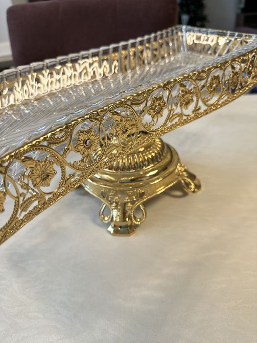 Посуда в мельхиоровой подставке