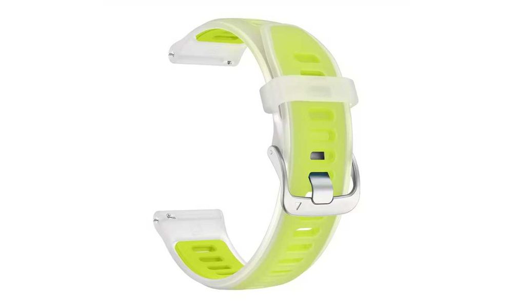 Curea ceas din silicon moale de 22mm transparent si verde