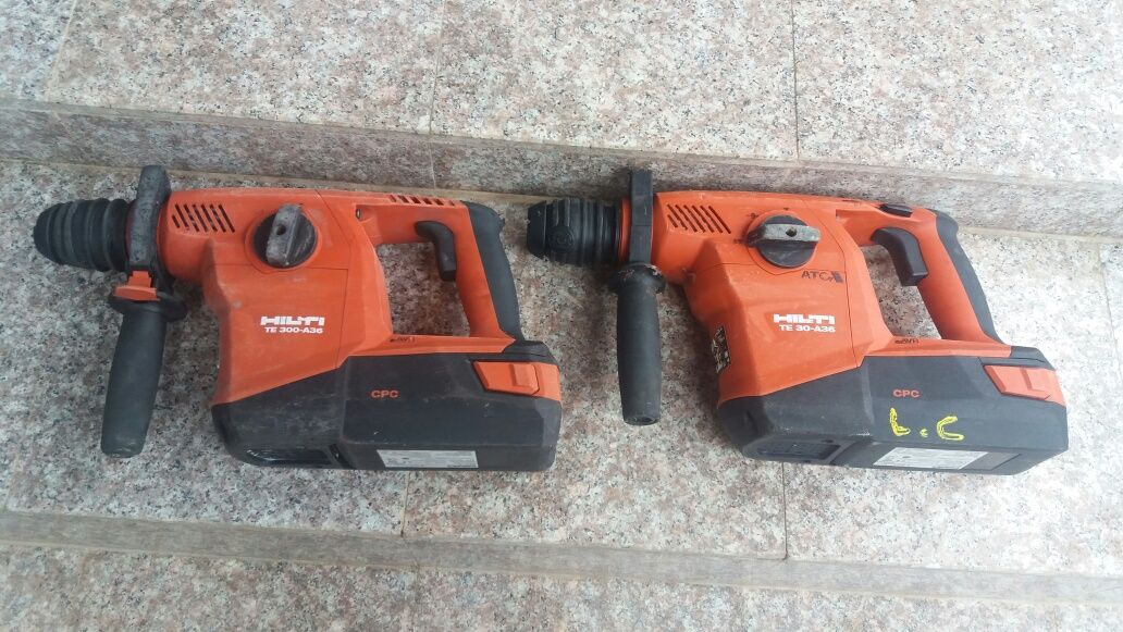 Hilti set demolator, rotopercutor pe acumulatori