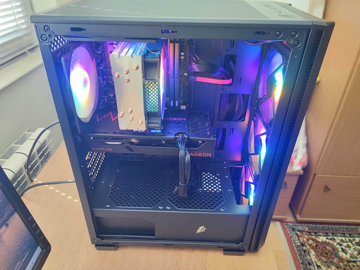 Геймърски компютър, Ryzen 5500, Rx6600xt, 32gb Ram, 1tb SSD