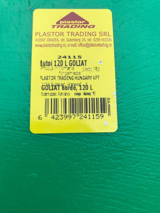 Vand butoi plastic de calitate_volum 120l