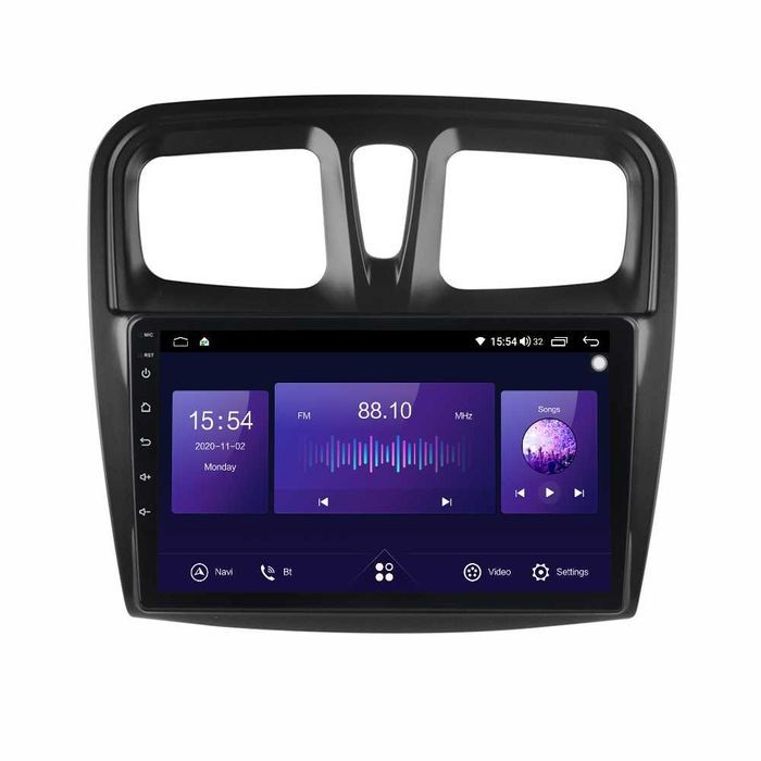 Navigatie Android 14 RENAULT DACIA LOGAN 2 1/8 Gb Waze CarPlay +CAMERA