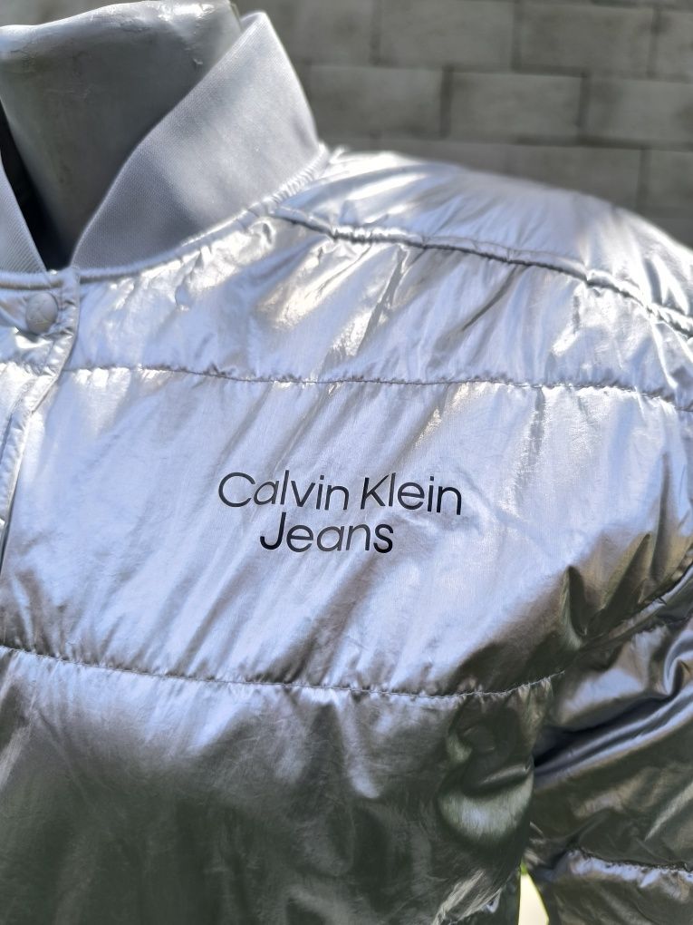 Geacă Calvin Klein Silver & White