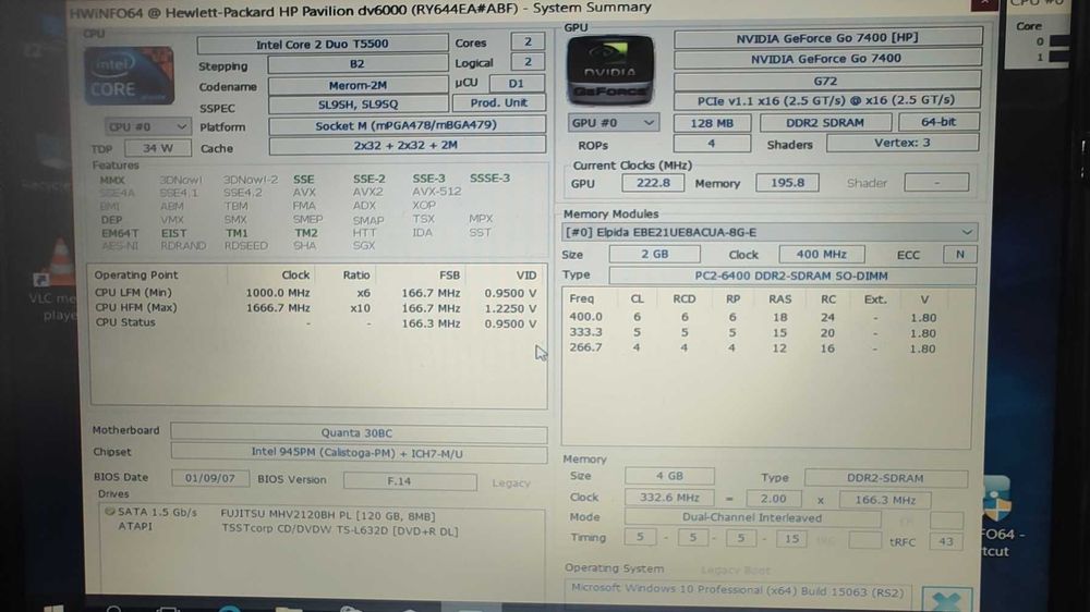 Laptop HP Pavilion seria DV6000.
