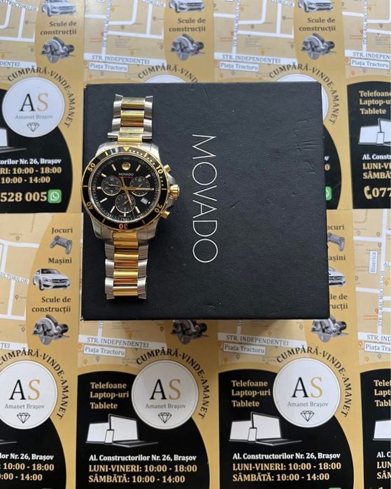 Ceas elvețian Movado Seria 800 Auriu Impecabil