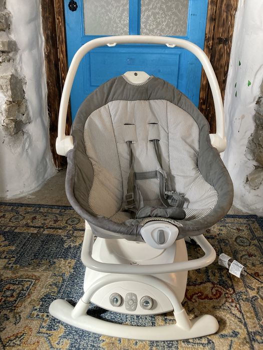 Leagăn și balansoar rotativ electric bebelusi sansa 2 in 1