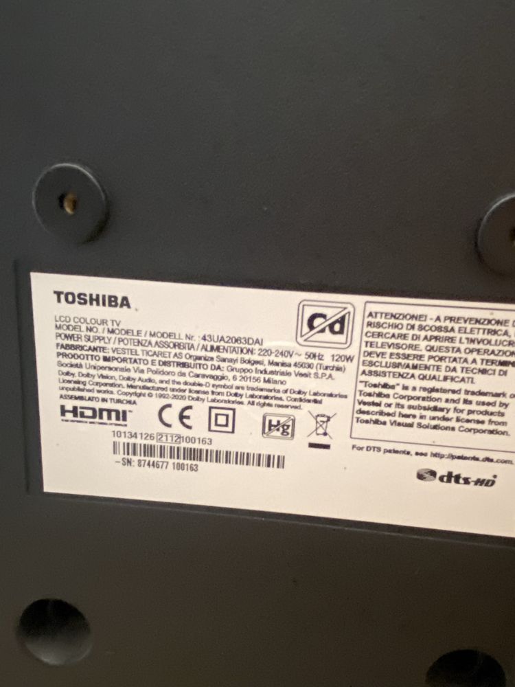 Televizor toshiba diagonal 1.10