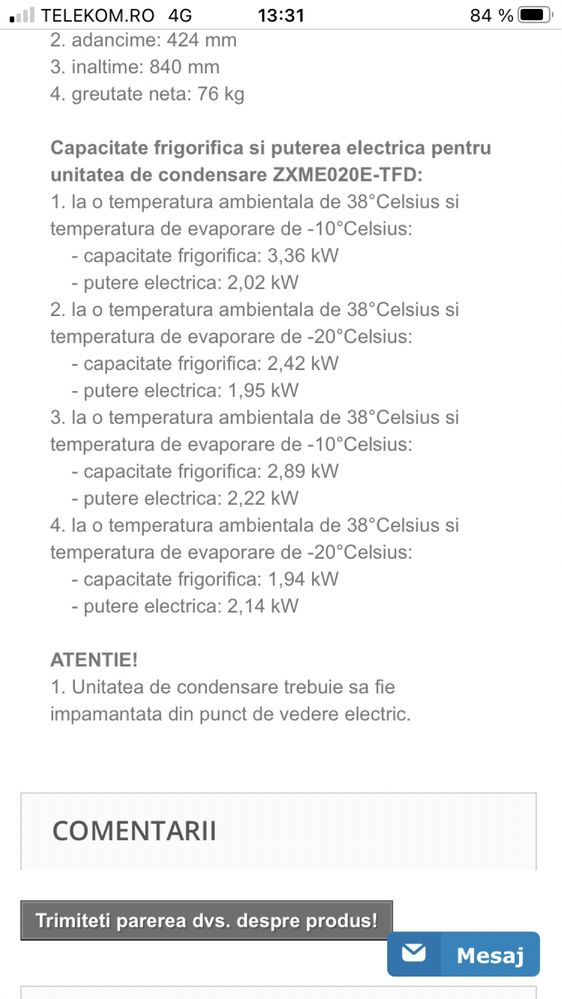 Agregat Frigorific Copeland (Emerson,Tecumseh,Bitzer,Embraco)