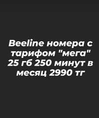 Билайн 2990тг 25гб 250 минут