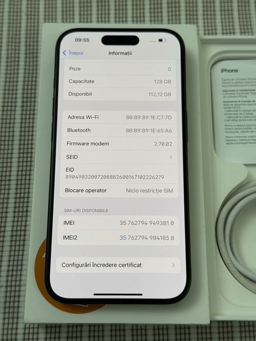 Iphone 15 Pro, 128gb - Black Titanium