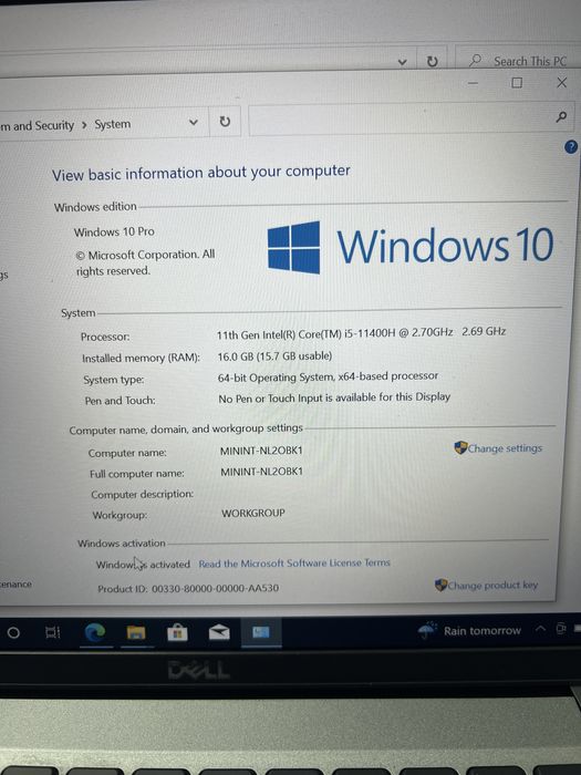 Laptop Dell , latitude 1521