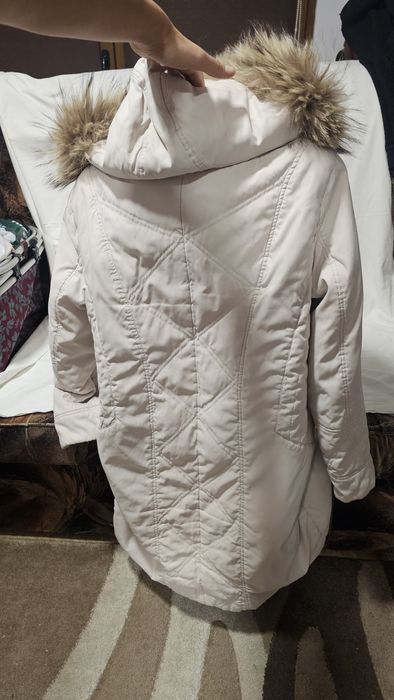 Geaca alba lunga cu gluga xxl 44 walbusch