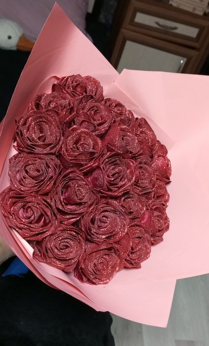 Букеты на заказ из атласных лент