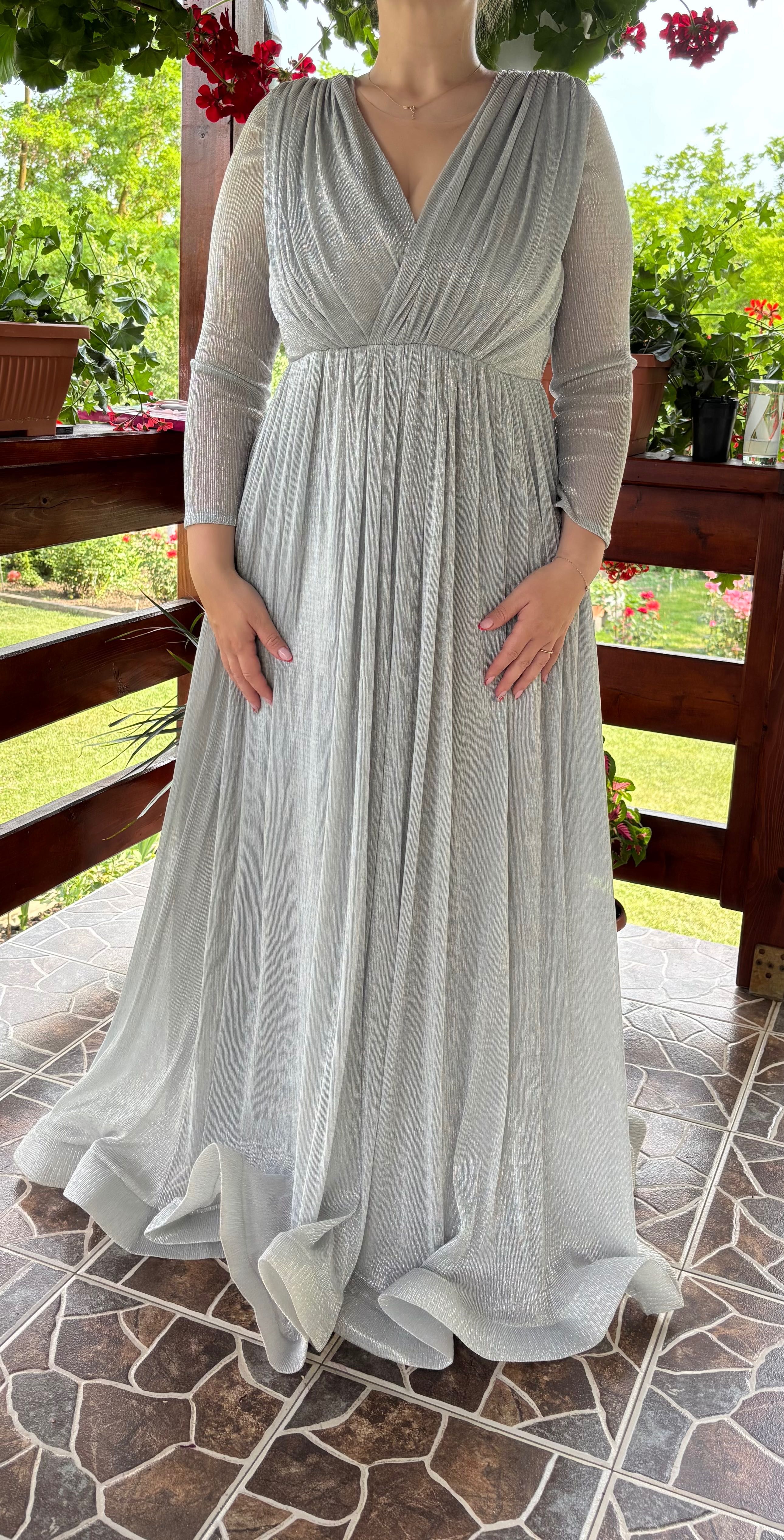 Rochie eleganta argintie