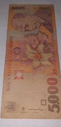 Vand 2 bancnote vechi pentru colecționari, 5.000 lei an 1998