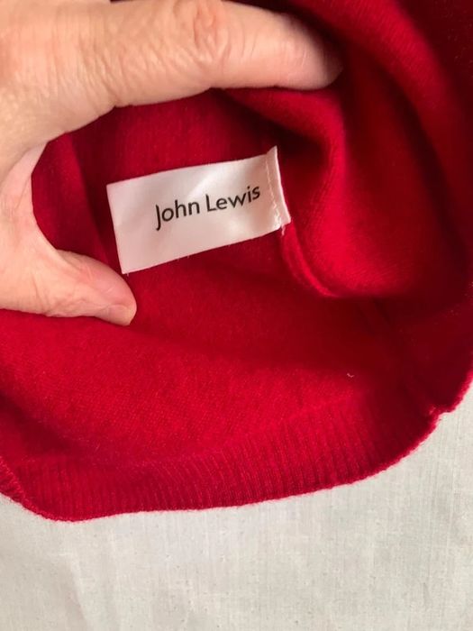 John Lewis Pulover in V de casmir rosu