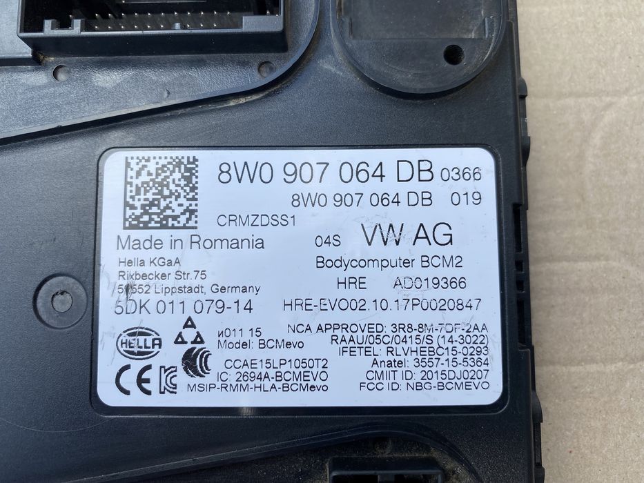 BCM 2 / Modul confort Audi A4 B9 / A5 F5 : 8W0907064DB