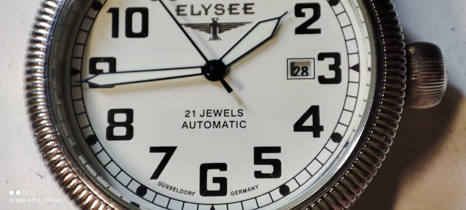 ELYSSE Ceas Automatic~ELYSSE~ Vintage ~Pilot Aviator Germany 21 Rubine