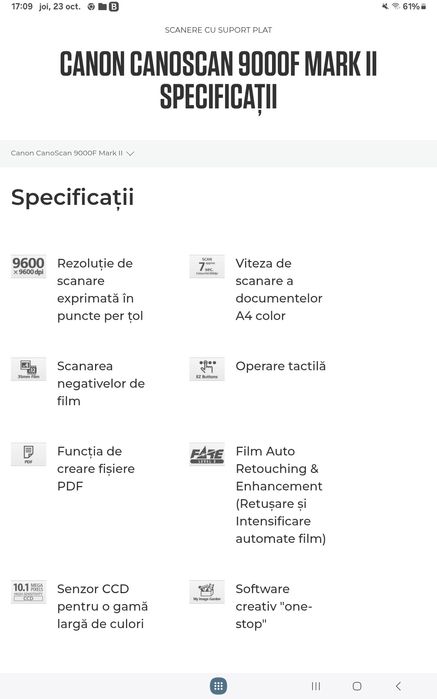 Scaner Canoscan 9000F MarkII