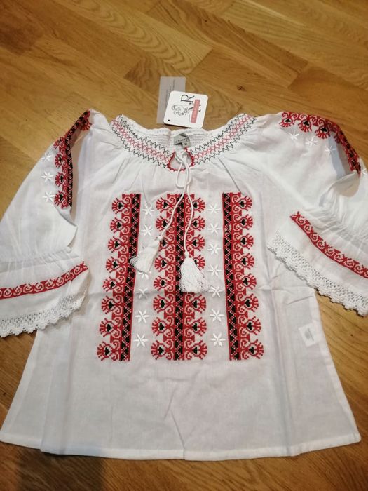 Ie fetițe motive tradiționale din bumbac de la 0-16 anișori.