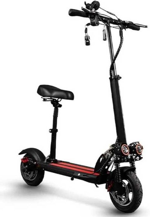 Супер бързият електрически  сгъваем скутер в черно с червено