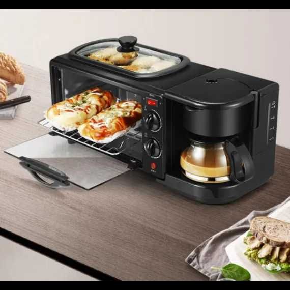 Aparat Multifunctional Mic Dejun 3 in 1 Cuptor Grill Filtru Cafea