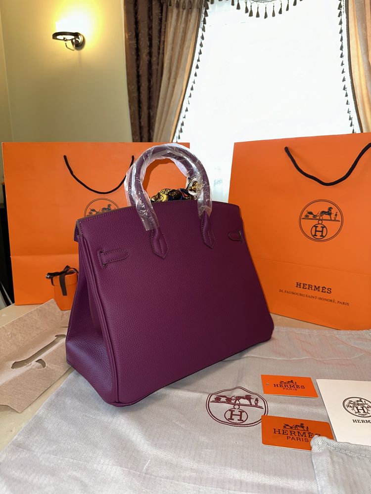 Geanta Hermes Birkin 35cm Mov Piele naturala 100%/Punga Hermes