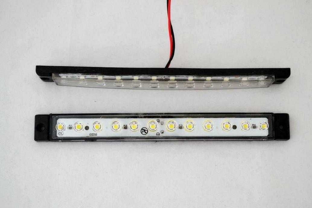 Диодни ЛЕД LED габарити за камион с 12 SMD диода, БЕЛИ ,  12-24V