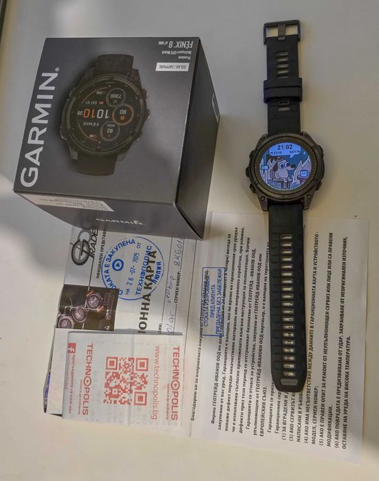 Продавам Garmin Fenix 8 47MM SOLAR SAPPHIRE Carbon Gray DLC Titanium
