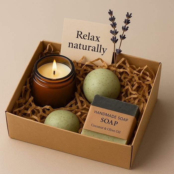 Set cadou Handmade Spa - Relaxare completă, cutie de lemn, și tablou