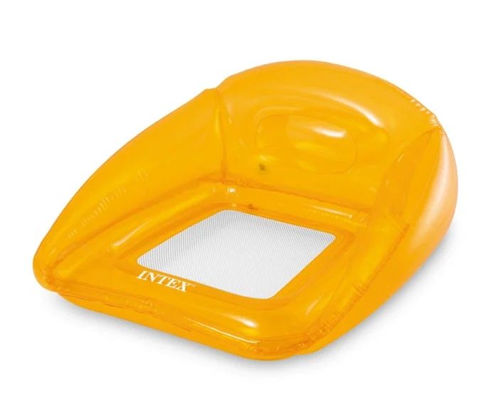 Надуваемо кресло Intex, мрежесто дъно, 104 х 102 см, PVC, флуоресцентн