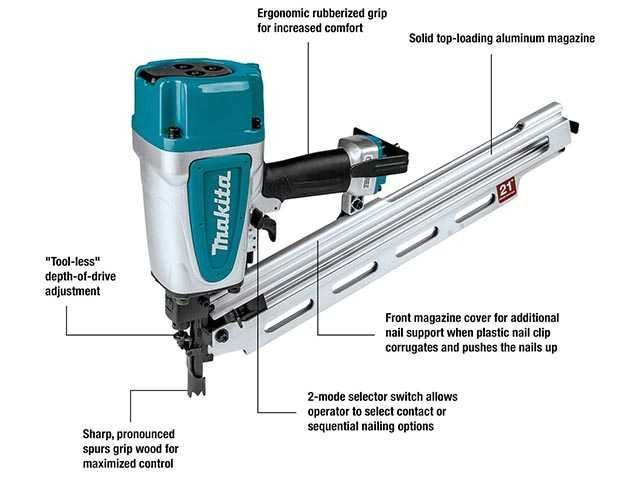 НОВ Такер Makita пневматичен за гвоздеи 50-90 мм+2500бр.-90мм. гв.