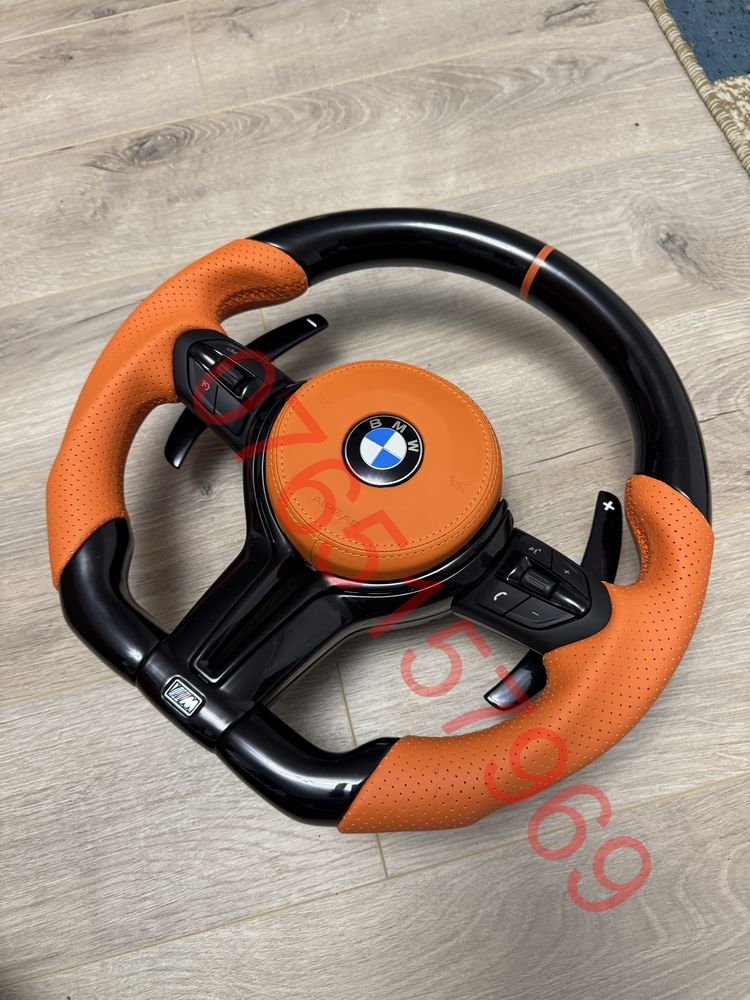 Volan piani black portocaliu custom bmw, nou, F10 f06 f01