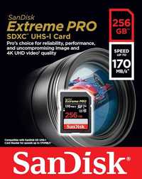 Карта памет SanDisk SDXC Extreme Pro, 256GB, Class 10, UHS-I, 170 MB/s