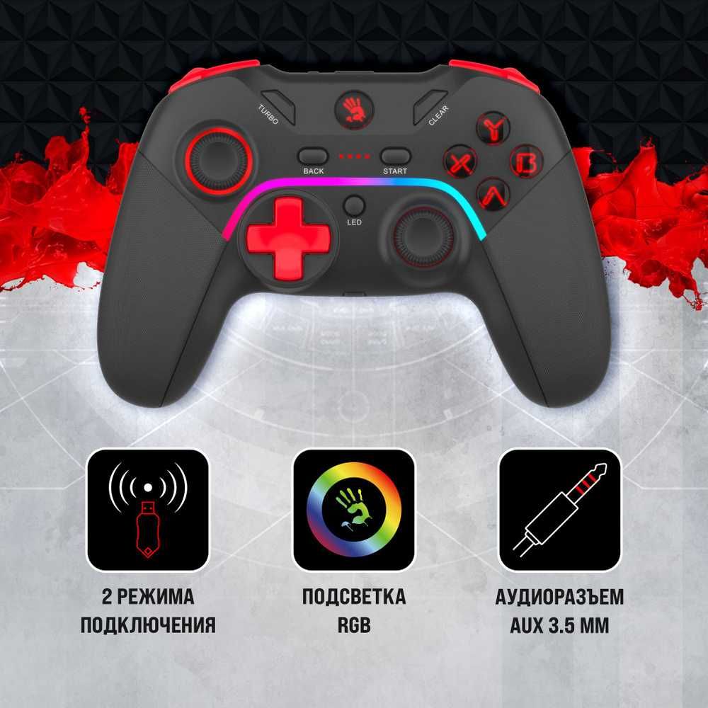 Джостик Bloody GPW70 — Беспроводная точность 2.4 ГГц с RGB!