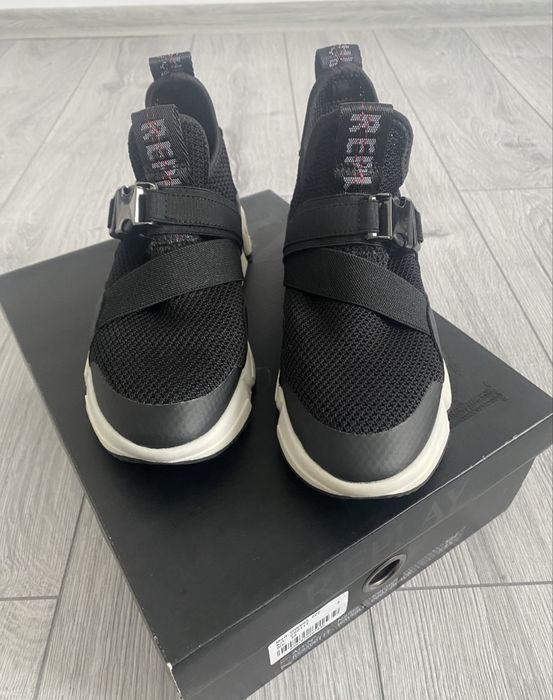 Replay Waverly pantofi sport/ casual, negru/alb, slip-on+catarama