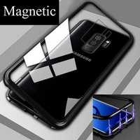 Husa Samsung Galaxy S7 Edge , Magnetica Negru, cu spate de sticla
