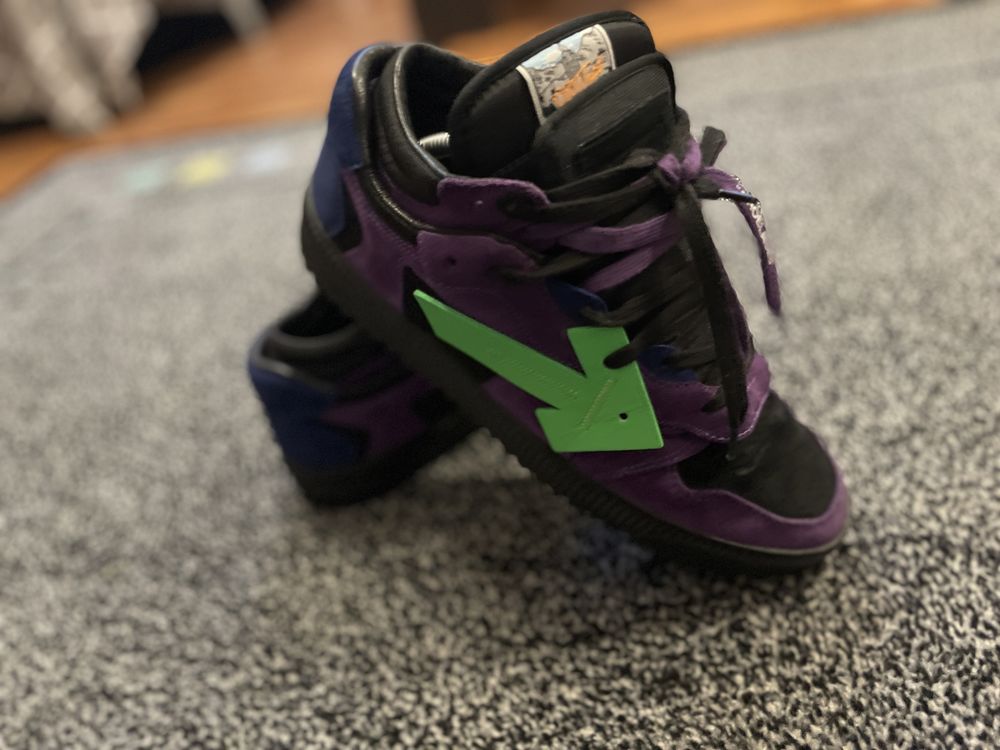 Adidași OFF-WHITE OFF court low violet cu verde marimea 41 - UK8