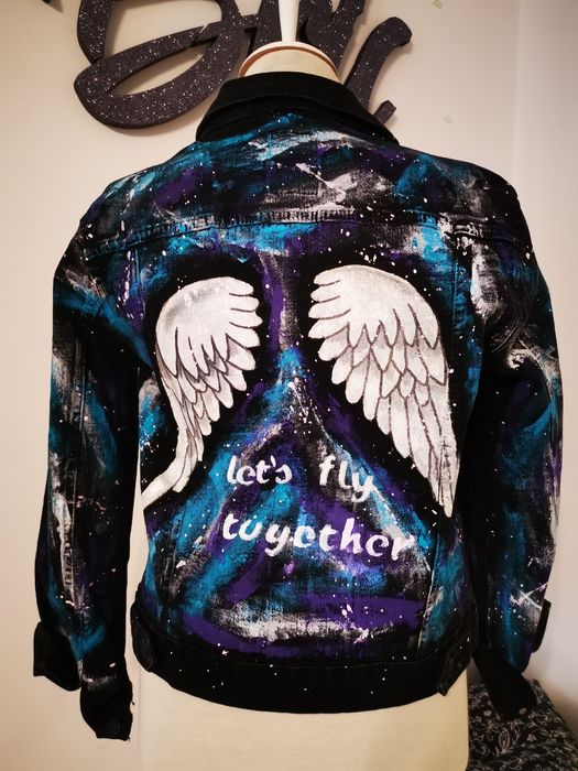 Geaca de blugi pictata manual