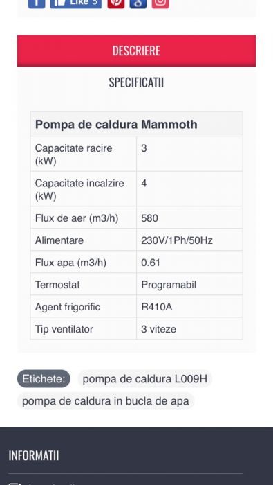 Pompa caldura Mamouth (Unique,Orris,Clivet)