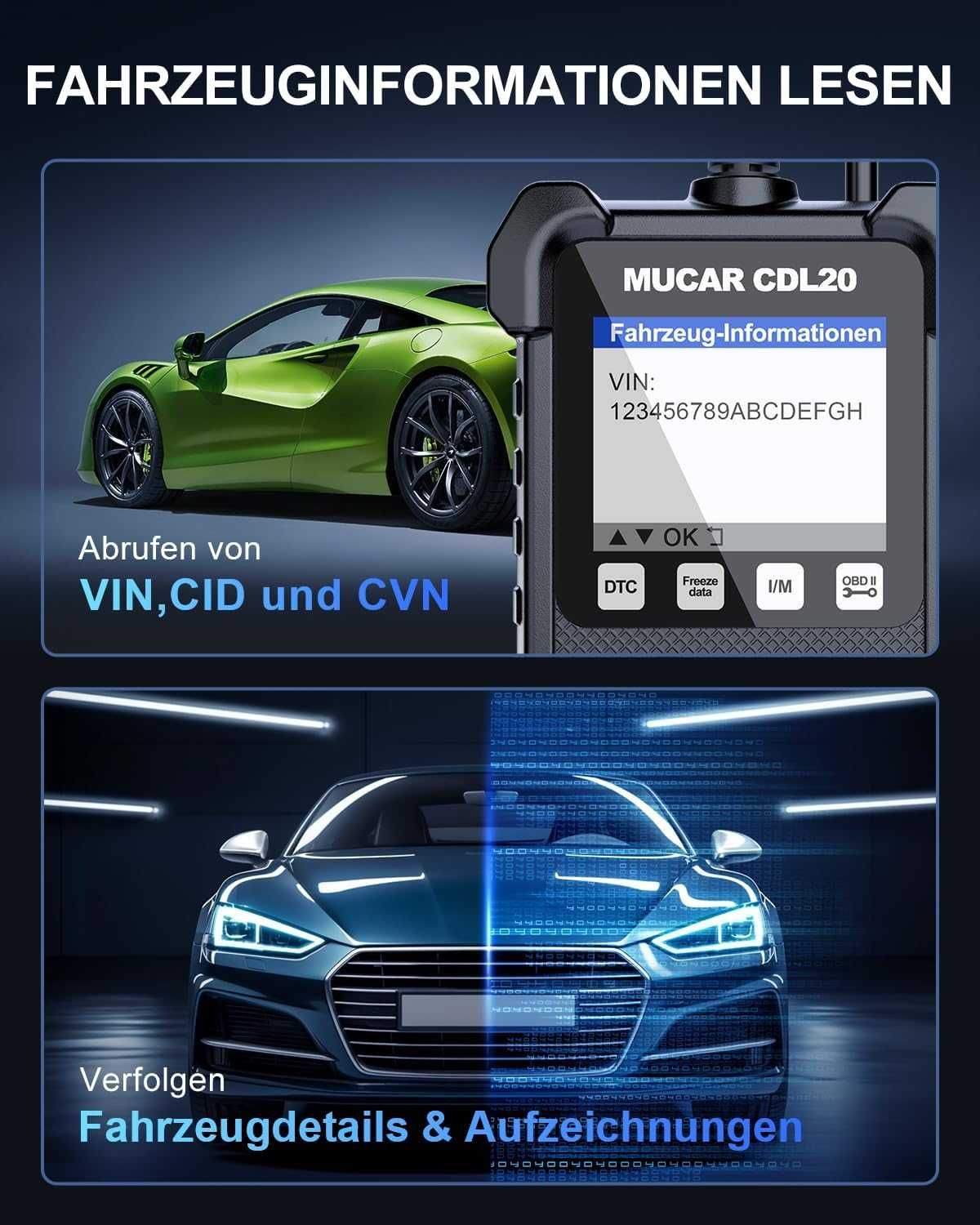 ПРОМО 2г Гаранция Нов Универсален OBD2 Скенер Диагностика UCAR CDL20